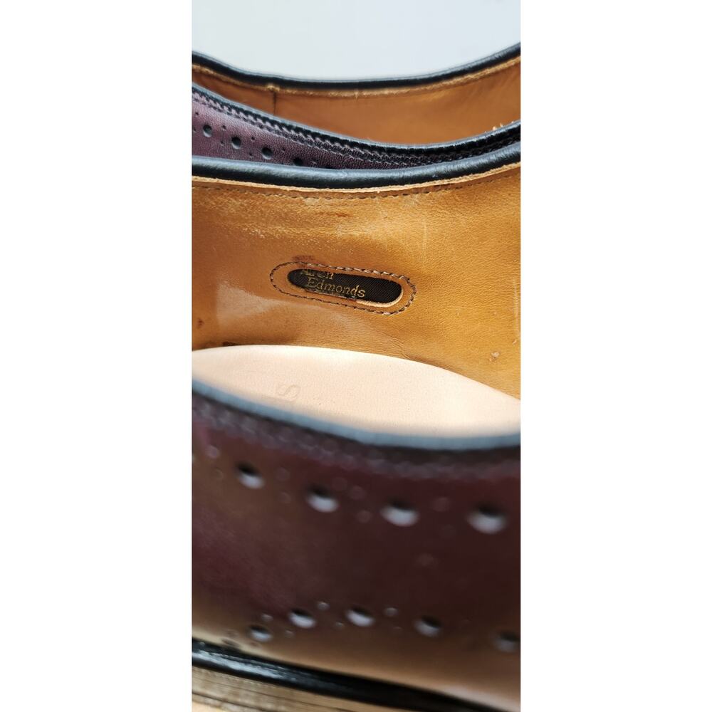 Allen Edmonds Fairfax‎ Dress Shoes 10.5 B Burgundy Calf Leather Wholecut Oxfords - Picture 11 of 12